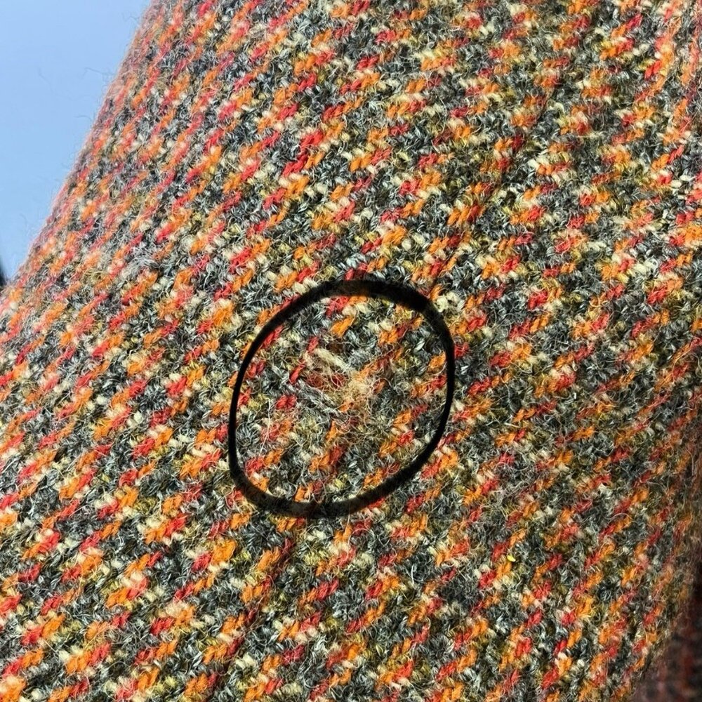 Vintage 60s/70s Harris Tweed Women’s Wool Overcoat Houndstooth Tar-Shire Mod - Picture 16 of 16